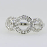 Sterling Silver Semi Mount Ring Setting Round RD 5x5mm RD3.5mm White T - Syzjewelry